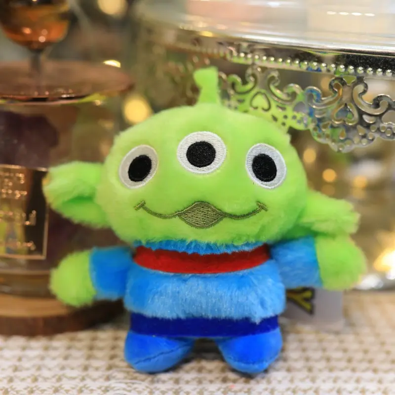Cute Anime Disney Toy Story Alien Cartoon Plush Toys 12cm Pendant Kawaii Decoration Soft Keychain Doll Children Birthday Gifts