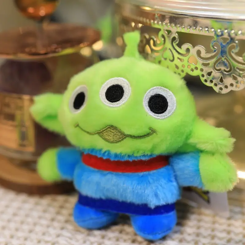 Cute Anime Disney Toy Story Alien Cartoon Plush Toys 12cm Pendant Kawaii Decoration Soft Keychain Doll Children Birthday Gifts