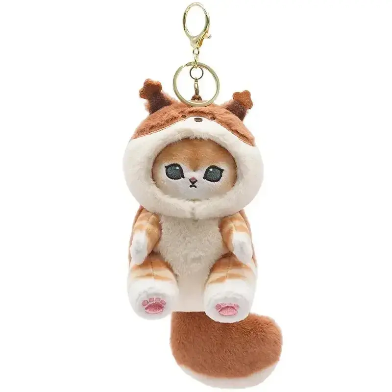 Cute dress-up raccoon mini plush dolls, shark cat plush toys, keychain pendants, couple hanging ornaments, dolls