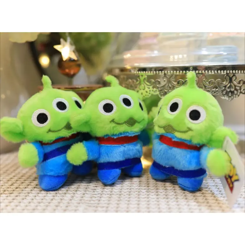 Cute Anime Disney Toy Story Alien Cartoon Plush Toys 12cm Pendant Kawaii Decoration Soft Keychain Doll Children Birthday Gifts