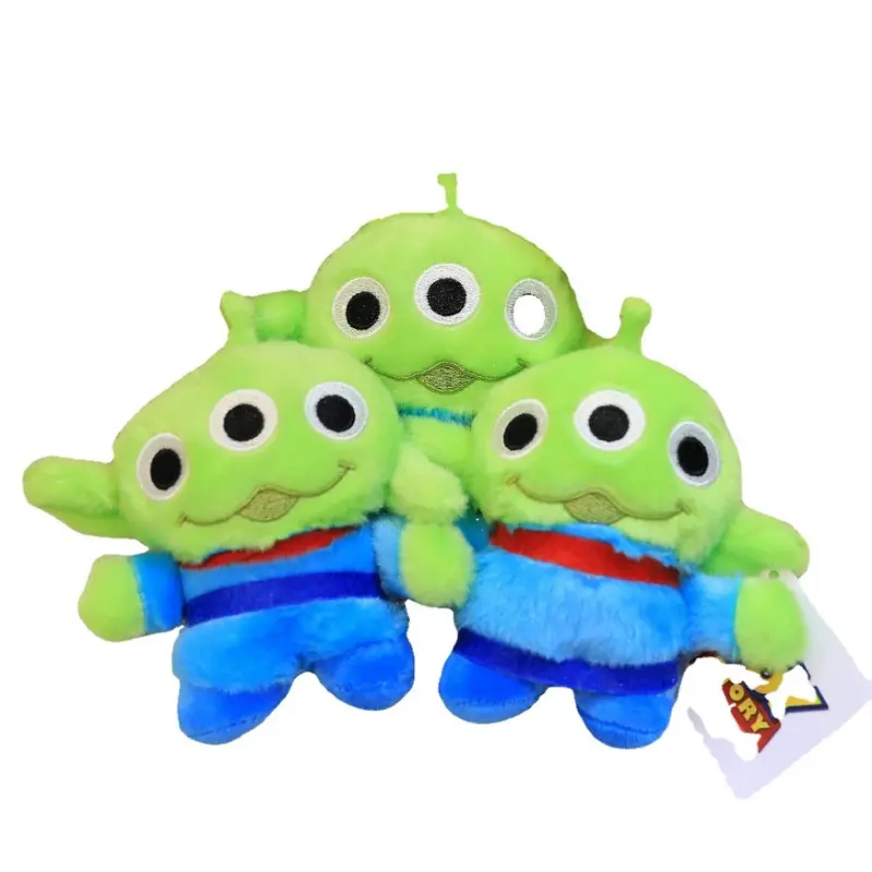 Cute Anime Disney Toy Story Alien Cartoon Plush Toys 12cm Pendant Kawaii Decoration Soft Keychain Doll Children Birthday Gifts