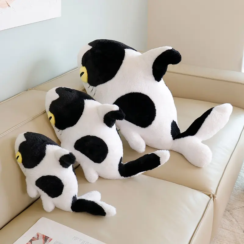 Sharkitty Stuffed Animal Toys Shark & Cat Combine Plush Toys Cow Shark Sleeping Pillow Cushion Plush Dolls Birthday Gifts Kids