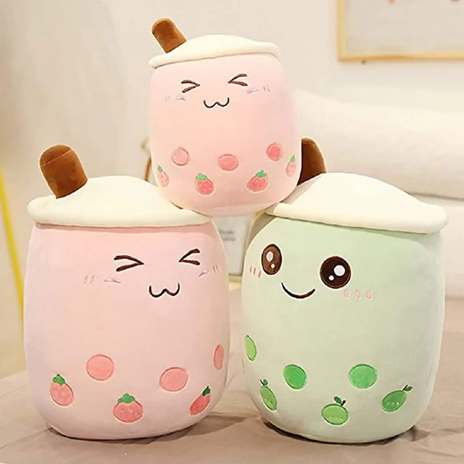 24cm Kawaii Milk Tea Pillow Soft Stuffed Plush Toys Cute Plush Cartoon Pearl Milk Tea Toys Kids Birthday Xmas Gifts Home Decor