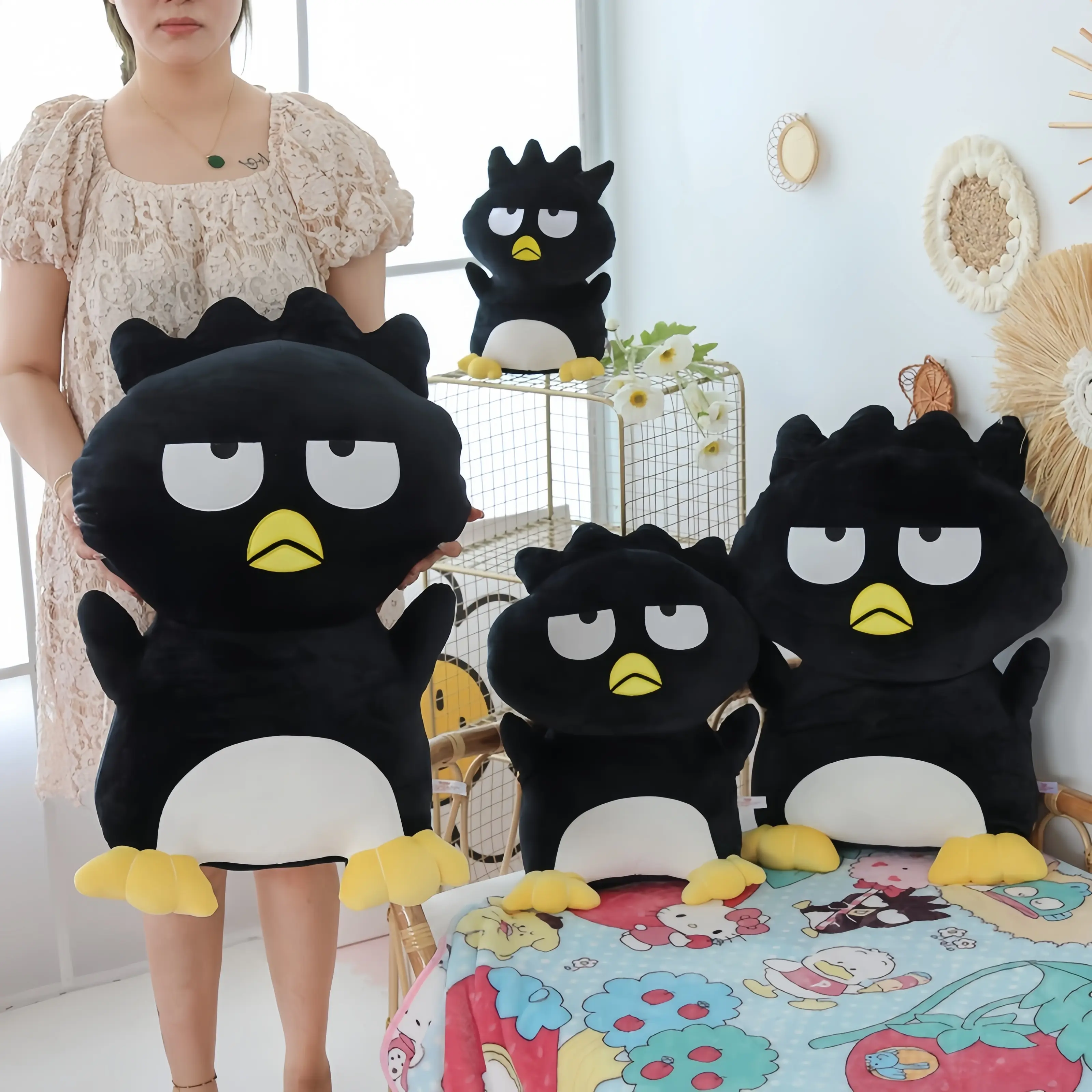 30/40/60cm Sanrio Bad Badtz Maru Plush Toy Lovely Bad Badtz Maru Anime Black Penguin Doll Hug Plushies Birthday Xmas Girl Gifts