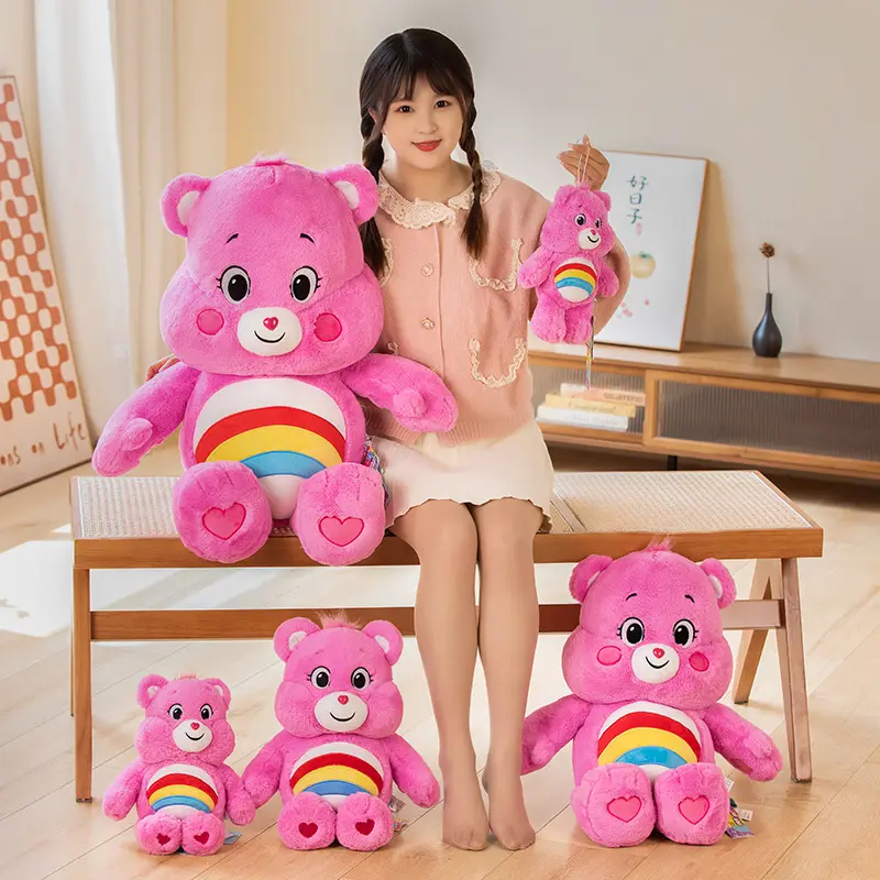 90cm Big Size Care Bears Plush Toy Lovely Rainbow Bear Peluche Stuffed Dolls Hobbies Teddy Bear Plushies Pillow Girl Gift