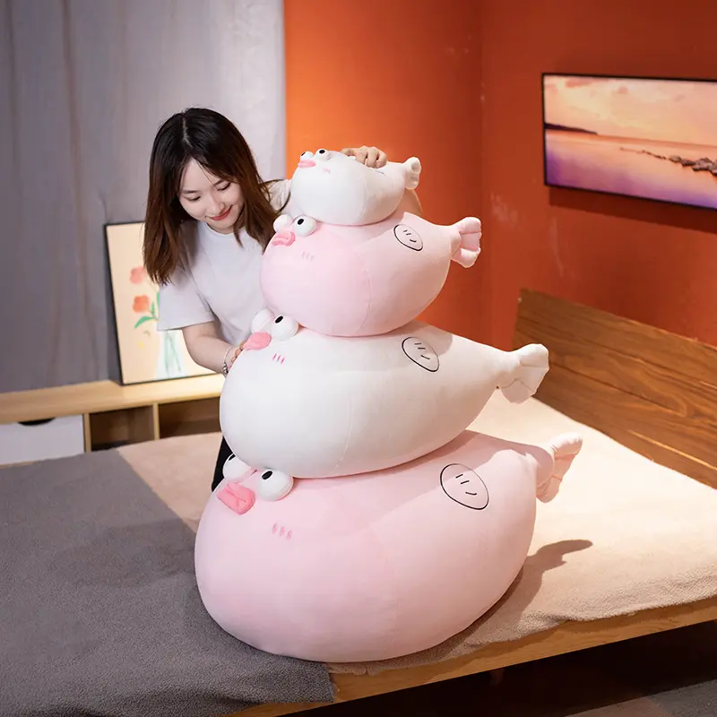 Giant Cute Puffer Fish Plush Toy Stuffed Kawaii Fat Fish Doll Puffers Plushies Soft Hug Pillow Cushion Birthday Gifts Kids Girl