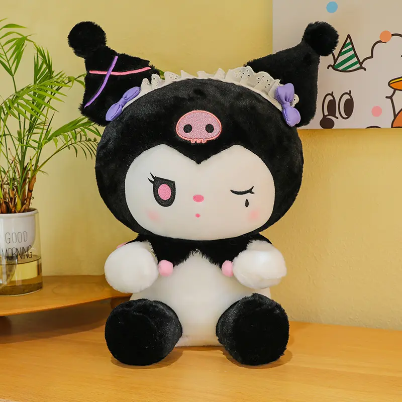 25cm Cute Plushie Devil Dark Kuromi Doll Plush Toys Large Room Decoration Doll Cartoon Stuffed Animal Doll Pillow Girl Gifts