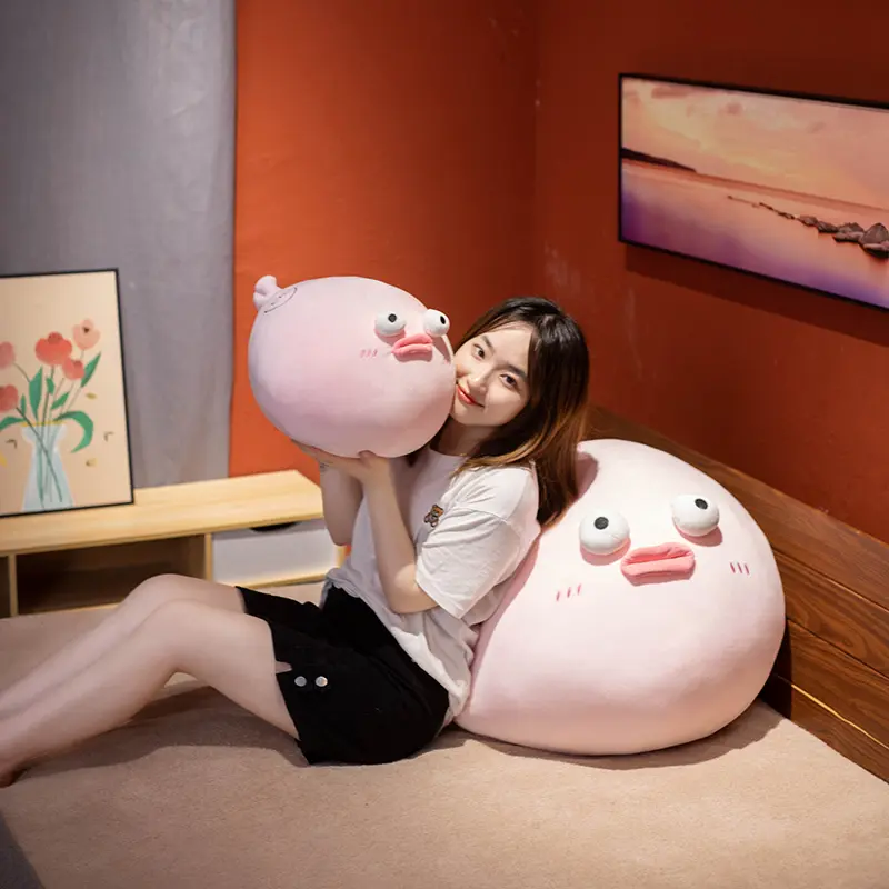 Giant Cute Puffer Fish Plush Toy Stuffed Kawaii Fat Fish Doll Puffers Plushies Soft Hug Pillow Cushion Birthday Gifts Kids Girl
