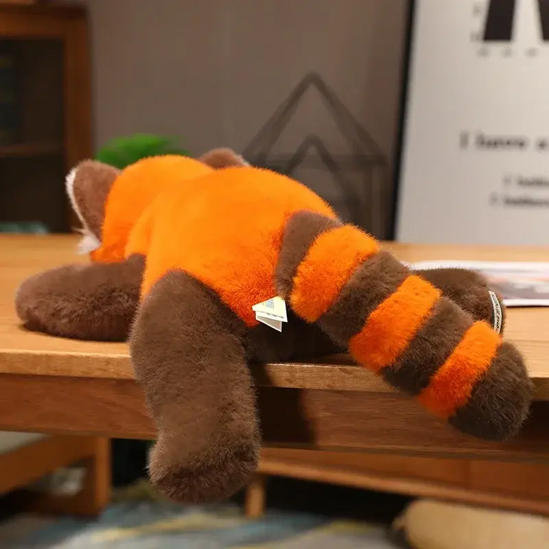 30-60cm New Stuffed Anime Figure Doll Turned Red Panda Plushie Doll Fluffy Hair Red Raccoon Animals Hug Throw Pillow Kids