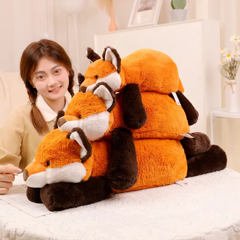 45-70cm Super Soft Lazy Fluffy Plush Stuffed Animals Plushie Raccoon Fox Crocodile Sloth Hug Throw Pillow Birthday Gift Boy Girl