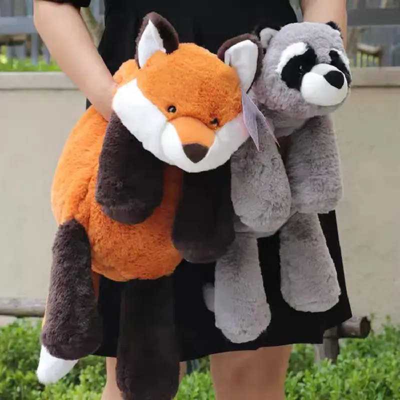 45-70cm Super Soft Lazy Fluffy Plush Stuffed Animals Plushie Raccoon Fox Crocodile Sloth Hug Throw Pillow Birthday Gift Boy Girl