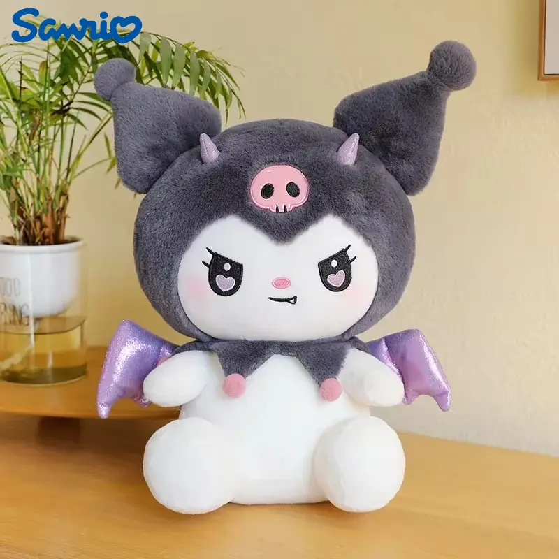 40/50/60CM Big Size Sanrio Cute Demon Kuromi Plush Toy Angel My Melody Plushies Pillow Doll Stuffed Animal Home Decor Gift