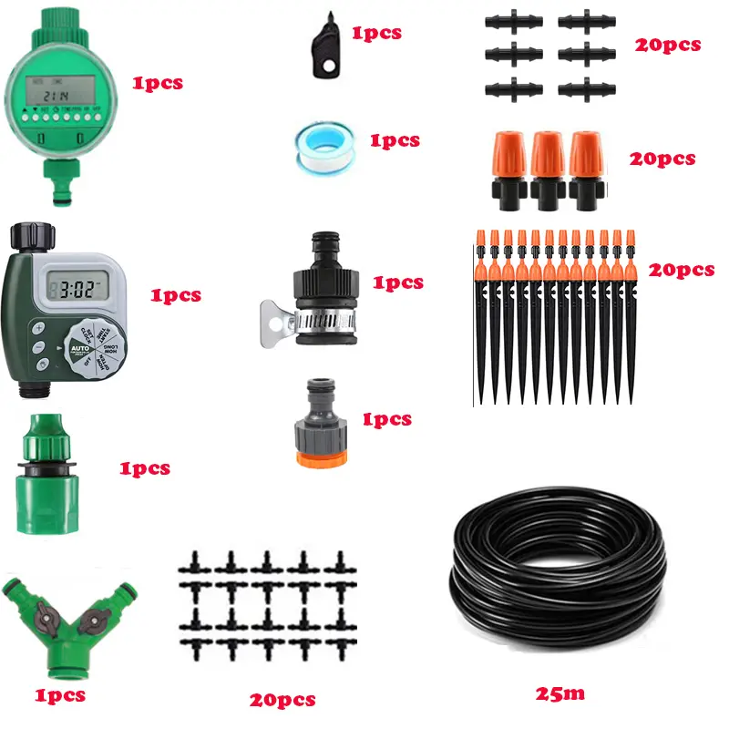 30m Automatic Micro Drip Irrigation System Garden Irrigation Spray Self Watering Kits with Adjustable Dripper