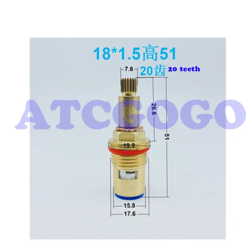 Faucet copper valve core, handle general maintenance handwheel sanitary ceramic copper valve core, faucet accessories