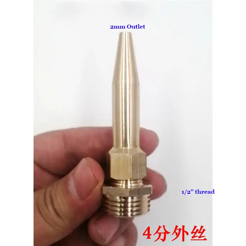 High pressure sprinkler head, pressurized conical nozzle head 1 2 3mm copper nozzle with water outlet