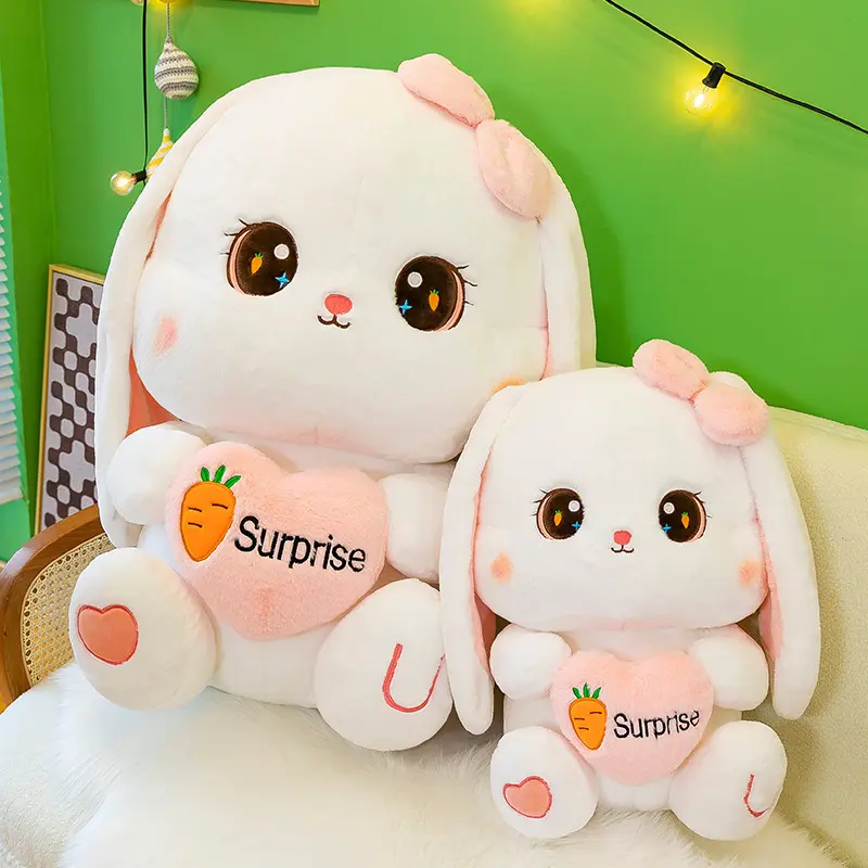 lop ear rabbit long ear rabbit plush toy queen size bed sleeping pillow doll female cute rag doll doll