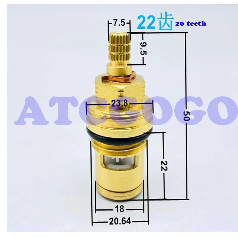 Faucet valve core accessories, copper quick-opening ceramic valve, double tooth valve core positive and negative cold and hot wa