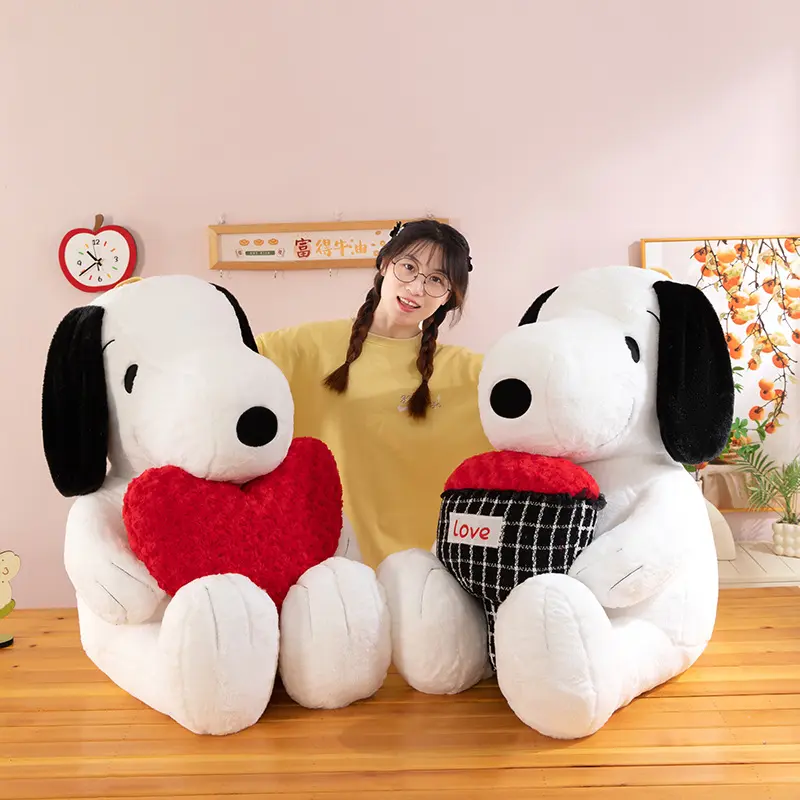 Cute Snoopy Flower Doll Plush Toy Cartoon Love Snoopy Doll Pillow Valentine'S Day Gift Birthday Gift