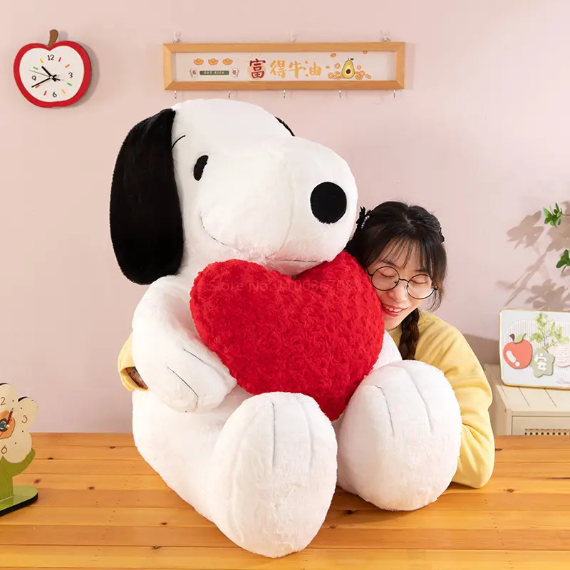 Cute Snoopy Flower Doll Plush Toy Cartoon Love Snoopy Doll Pillow Valentine'S Day Gift Birthday Gift