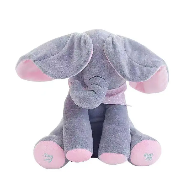Animated Elephant Toys Plush Singing Elephant with Ears Moving Electric Plush Toy Adorable Elephant Stuffed Animal Toy for Baby'