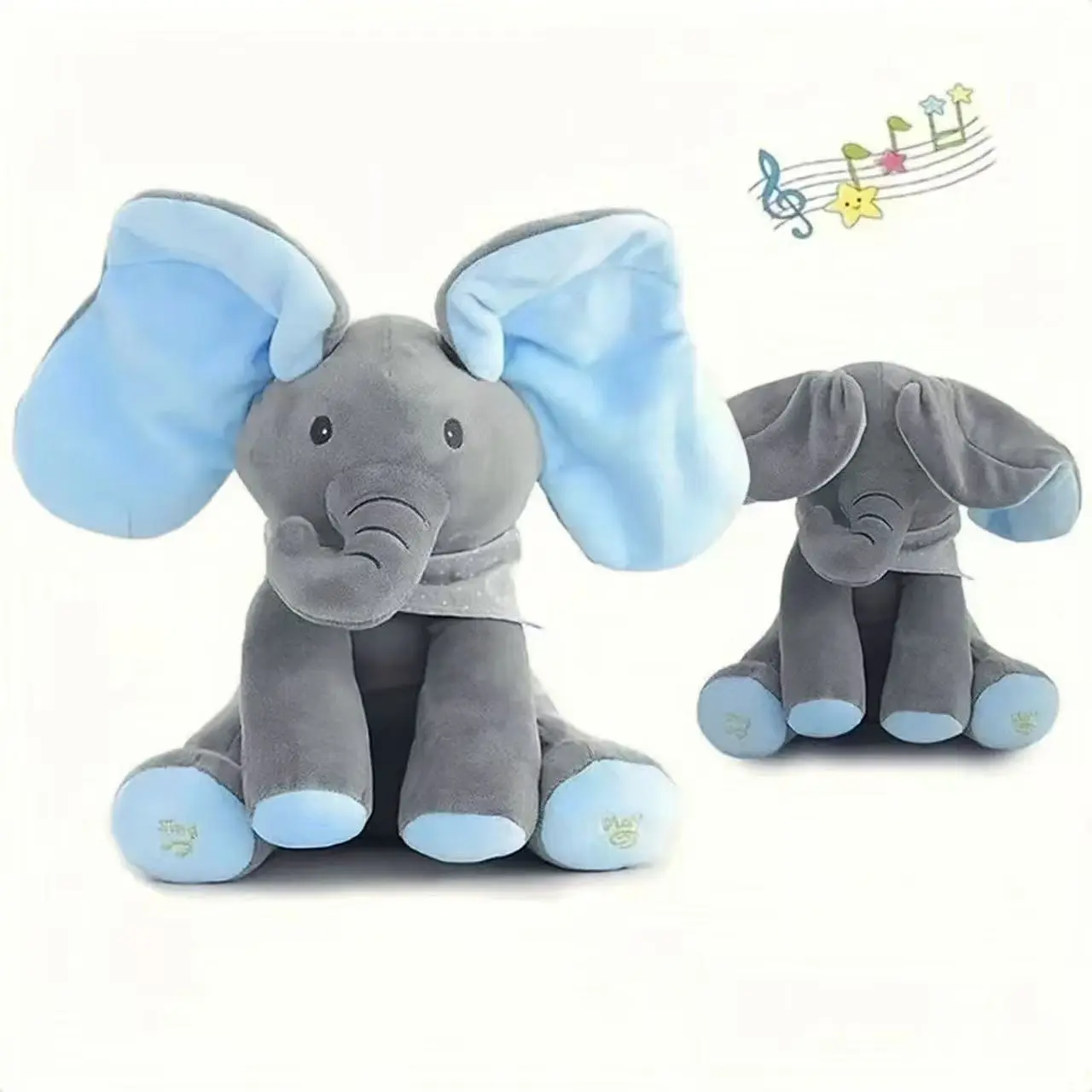 Animated Elephant Toys Plush Singing Elephant with Ears Moving Electric Plush Toy Adorable Elephant Stuffed Animal Toy for Baby'
