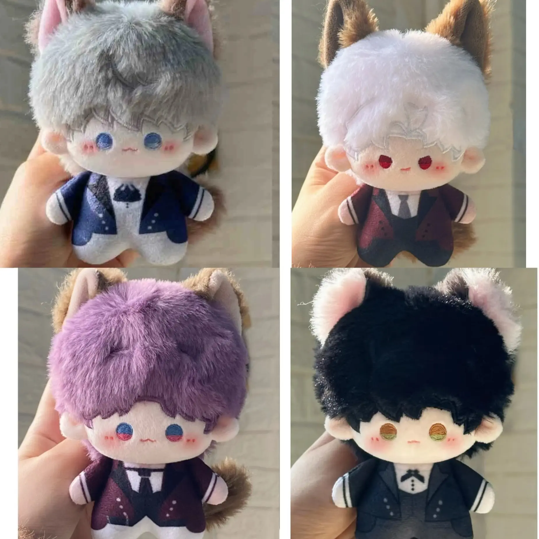 Anime Xavier Love and Deepspace 10cm Cat Ear Tail Plush Cotton Doll Body Pendant Cosplay Toys Dango Gift