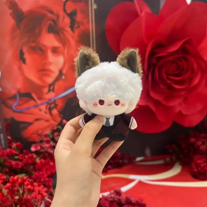 Anime Xavier Love and Deepspace 10cm Cat Ear Tail Plush Cotton Doll Body Pendant Cosplay Toys Dango Gift