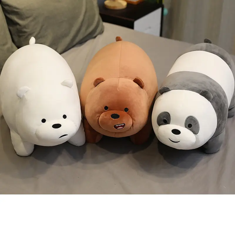 Kawaii We Bare Bears Plush Toy Grizzly Panda Ice Bear Stuffed Doll The Bare Bears Plushies Toy Figures Xmas Gifts