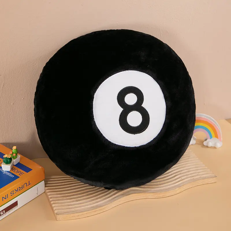 Snooker Black 8 plush toy pillow, creative and interesting plush toys, home decoration ornaments