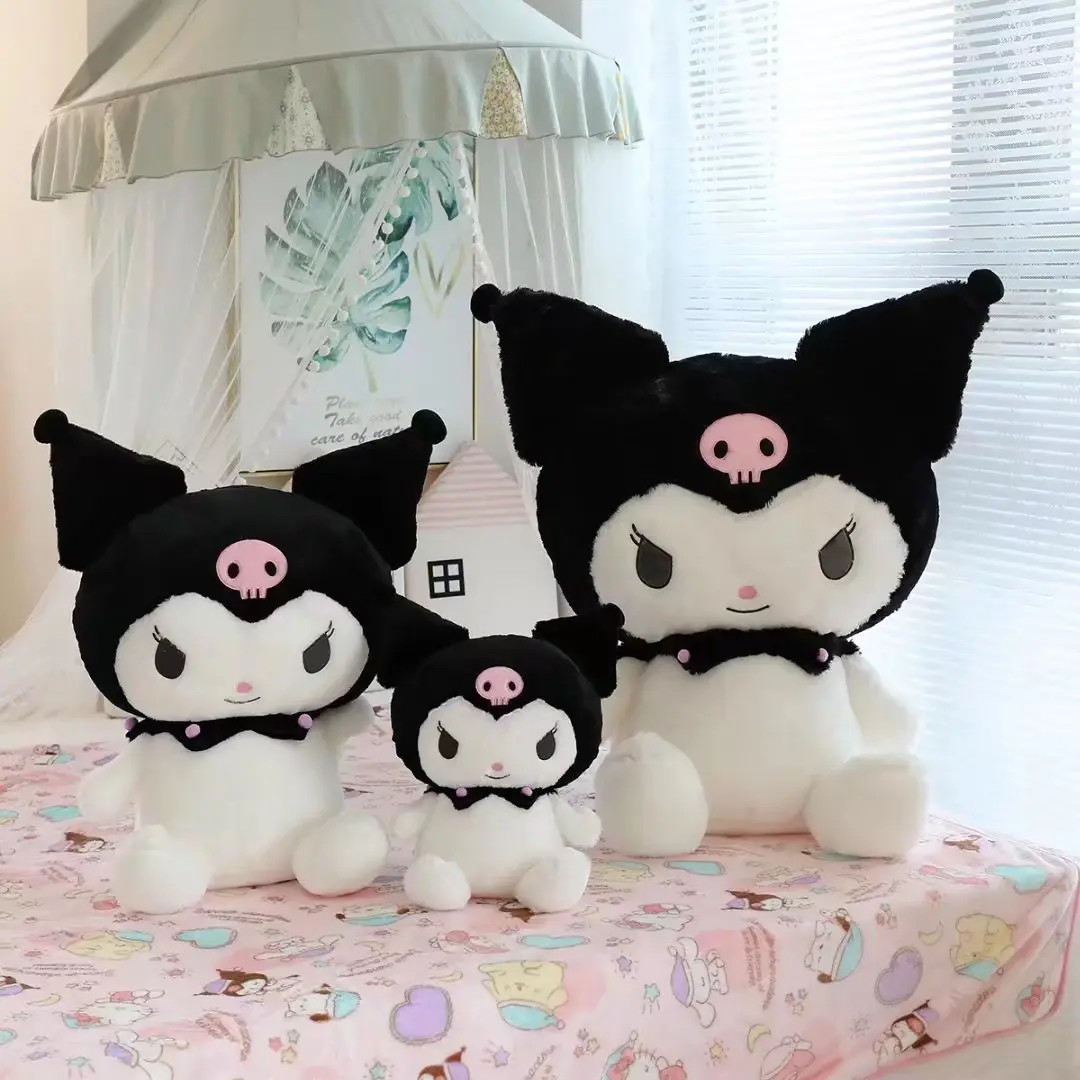 Big Size Sanrio Kuromi Plush Toys Kawaii Stuffed Kuromi Plushies Doll Anime Cartoon Ragdoll Dol Home Decor Girls&kids Kid Gift