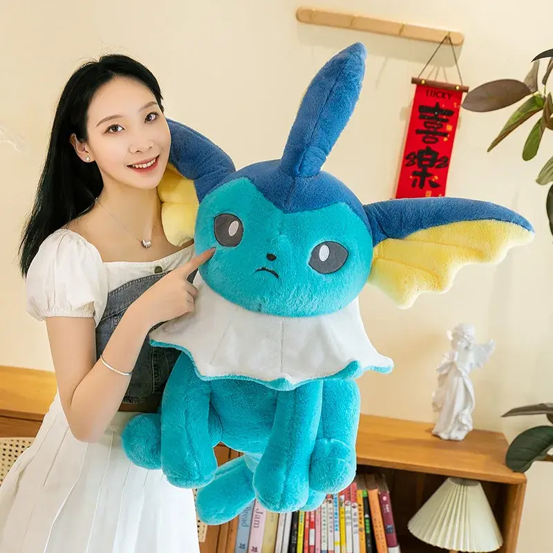 45/60/80cm Oversize Kawaii Pokemon Eevee Plush Toys Pokemon Eevee Dolls Anime Characters Plushie Cartoon Animal Pillow Kids Gift