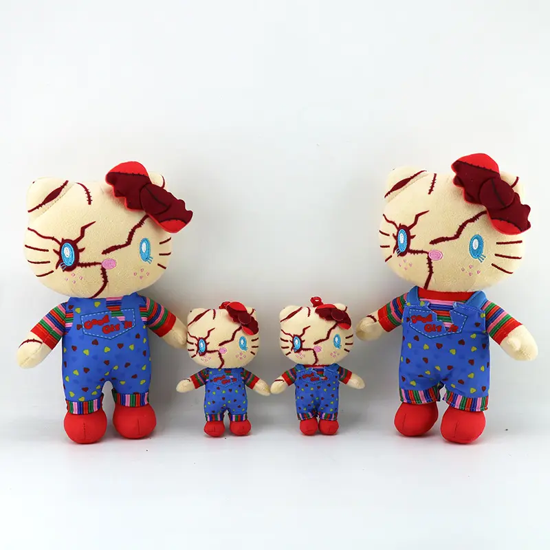 Hello Kitty as Chucky Plush Doll Plushies Stuffed Toys Lovely Keychain Pendant Kids Birthday Christmas Gifts