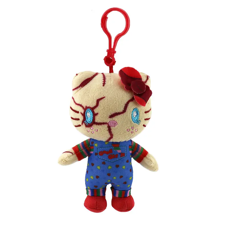 Hello Kitty as Chucky Plush Doll Plushies Stuffed Toys Lovely Keychain Pendant Kids Birthday Christmas Gifts