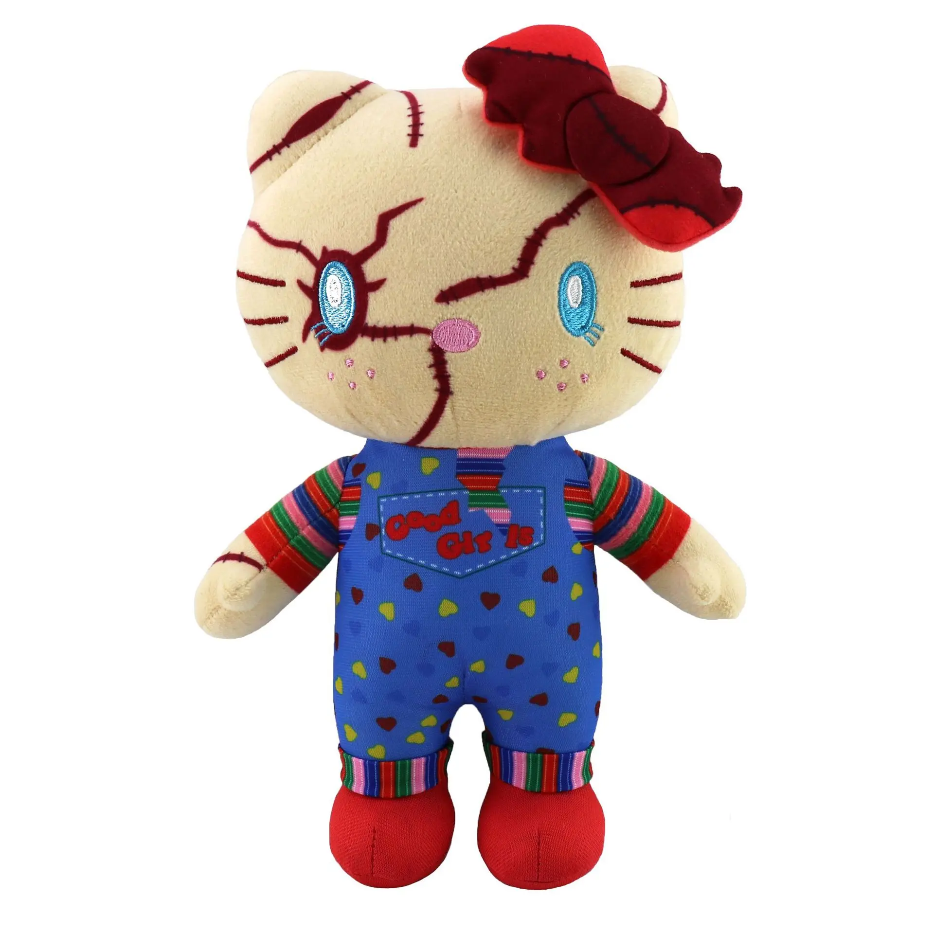 Hello Kitty as Chucky Plush Doll Plushies Stuffed Toys Lovely Keychain Pendant Kids Birthday Christmas Gifts