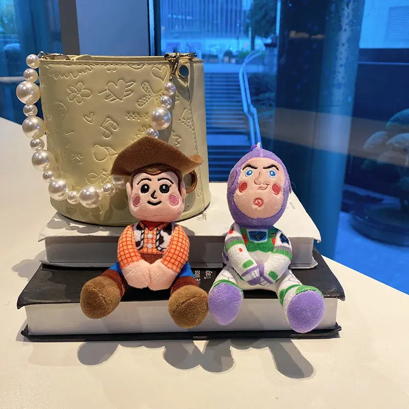 New Kawaii Toy Story Student School Bag Plush Pendant Woody Doll Buzz Lightyear Keychain Children's Daily Surprise Gift