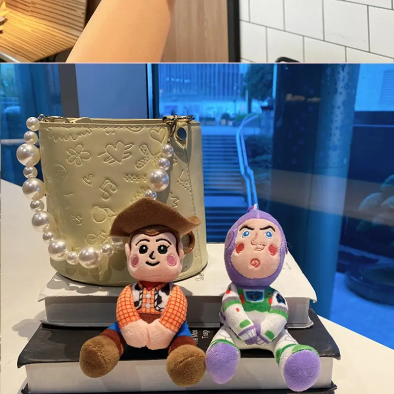 New Kawaii Toy Story Student School Bag Plush Pendant Woody Doll Buzz Lightyear Keychain Children's Daily Surprise Gift
