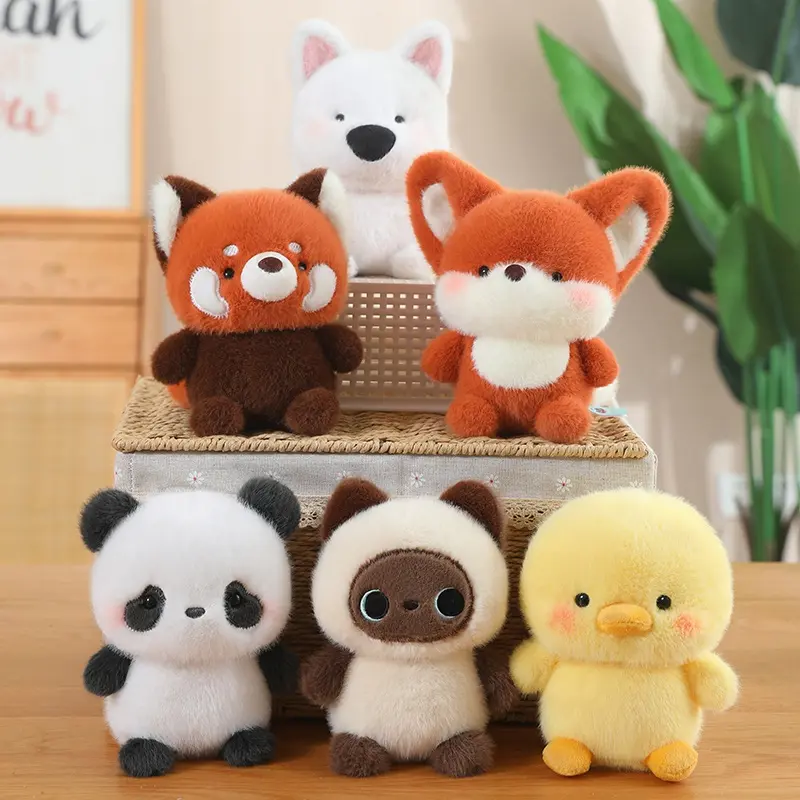 Kawaii Animal Series Plush Doll Table With Elephants Pigs Dog Sheep Cat Fox Cute Plush Toys For Boys And Girls Birthday Gifts