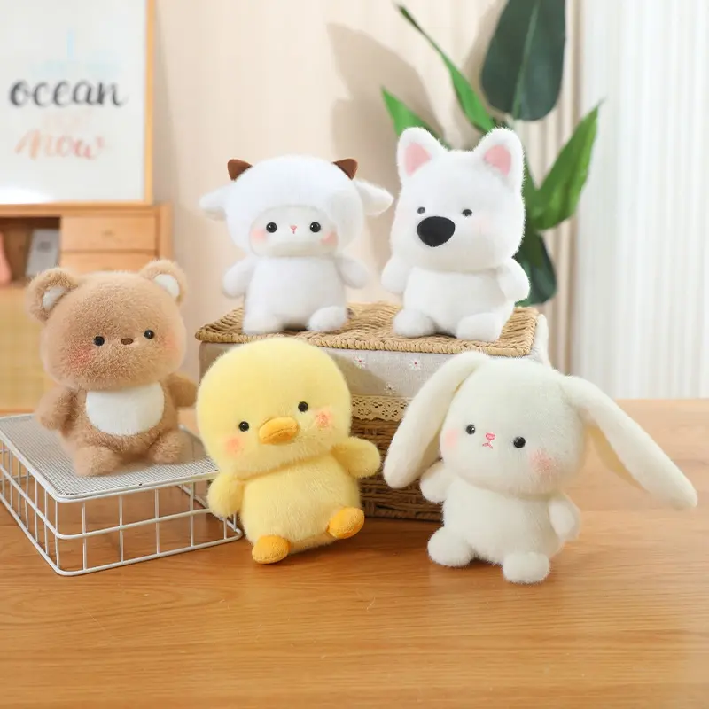 Kawaii Animal Series Plush Doll Table With Elephants Pigs Dog Sheep Cat Fox Cute Plush Toys For Boys And Girls Birthday Gifts