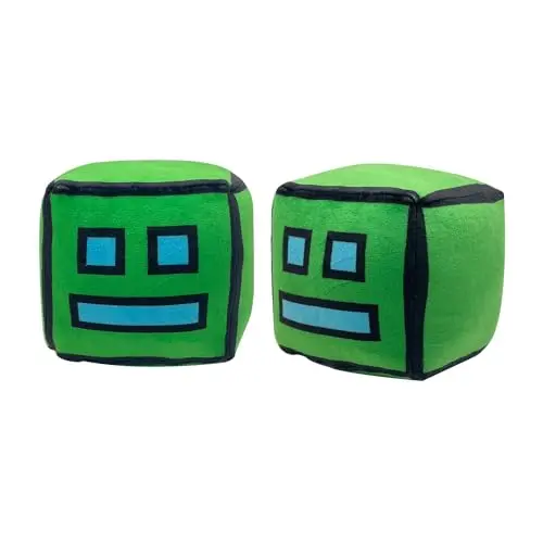 Geometry Dash Cube Plush Toys Stuffed Plushie Doll Small Pillow Square Pendant Game Cute Kids Fans Collection Birthday Gift 12CM