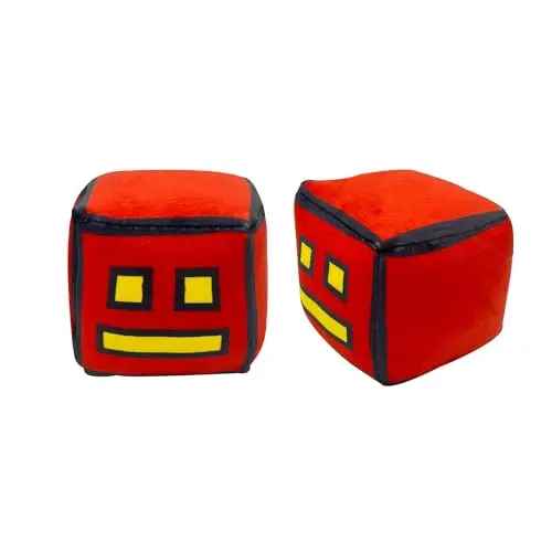 Geometry Dash Cube Plush Toys Stuffed Plushie Doll Small Pillow Square Pendant Game Cute Kids Fans Collection Birthday Gift 12CM