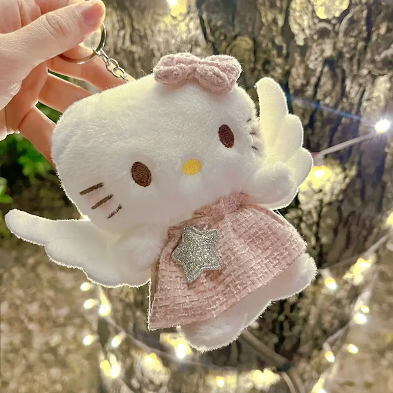 Sanrio keychain Kawaii Accessories Cute Anime Plush Toys For Girl Juguetes Para Niña Escolar Sanrio Outdoor Fun Keychain Pendant