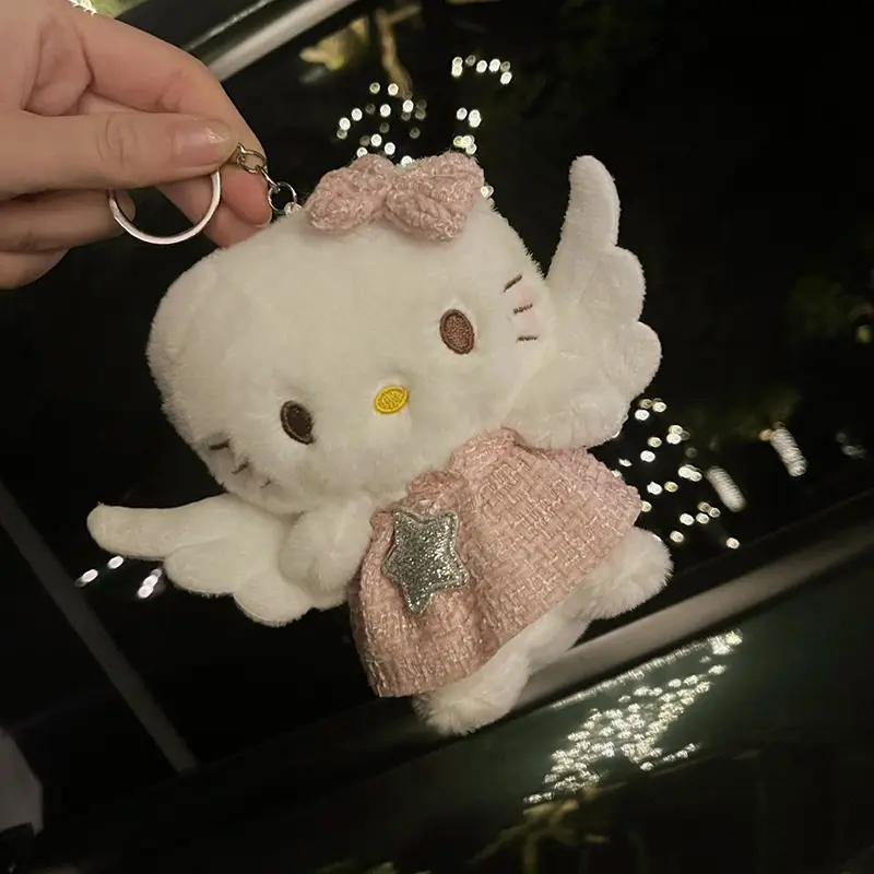 Sanrio keychain Kawaii Accessories Cute Anime Plush Toys For Girl Juguetes Para Niña Escolar Sanrio Outdoor Fun Keychain Pendant