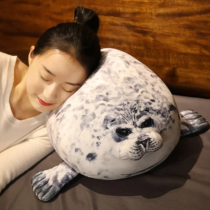 20cm~40cm Seal Toy Plush Doll Pillow Simulation 3D Novelty Seal Doll Pillow Filling Animal Doll Room Decoration Ornament Gift