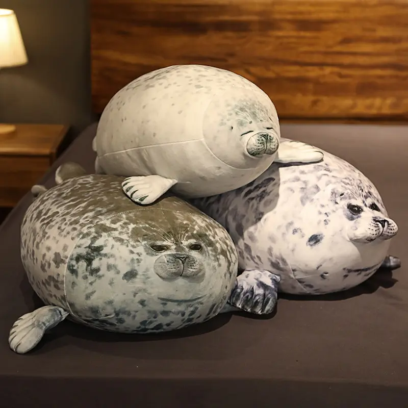 20cm~40cm Seal Toy Plush Doll Pillow Simulation 3D Novelty Seal Doll Pillow Filling Animal Doll Room Decoration Ornament Gift