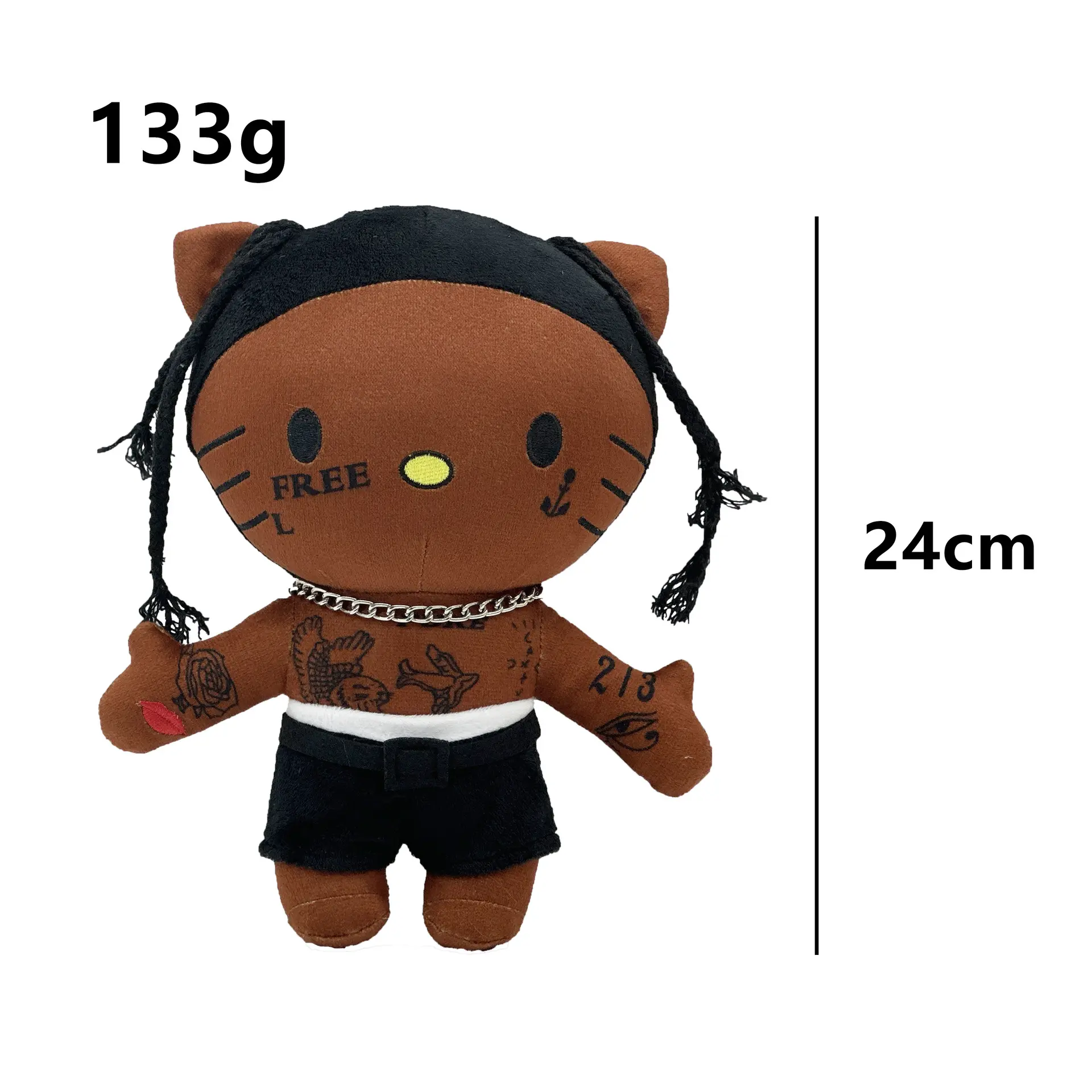 Hello Kitty as Juice WRLD Plush Doll Plushies Stuffed Toys Cute Pillow Dolls Sofa Kids Boys Girls Birthday Christmas Gifts