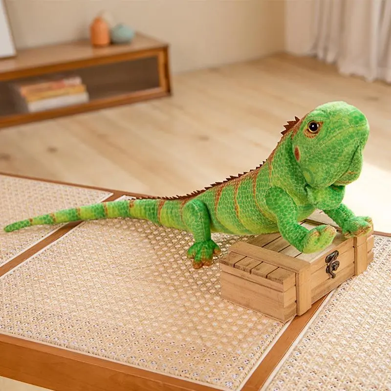 65CM Simulated Mane Lizard Doll Chameleon Plush Toy Creative Boy Pillow Doll Birthday Gift Rag Doll