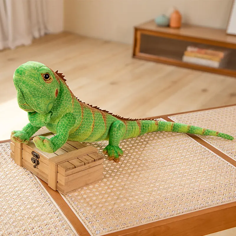 65CM Simulated Mane Lizard Doll Chameleon Plush Toy Creative Boy Pillow Doll Birthday Gift Rag Doll