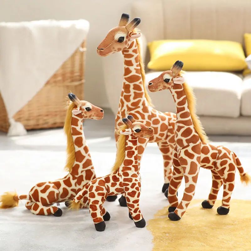 Real Life Giraffe Plush Toys High Quality Stuffed Animals Dolls Soft Room Decor35-60cm  Kids Baby Birthday Christmas Gift