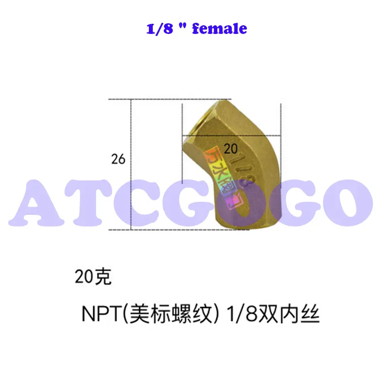 NPT Beauty Standard Thread 1/8 1/4 3/8 45/135 degrees elbow