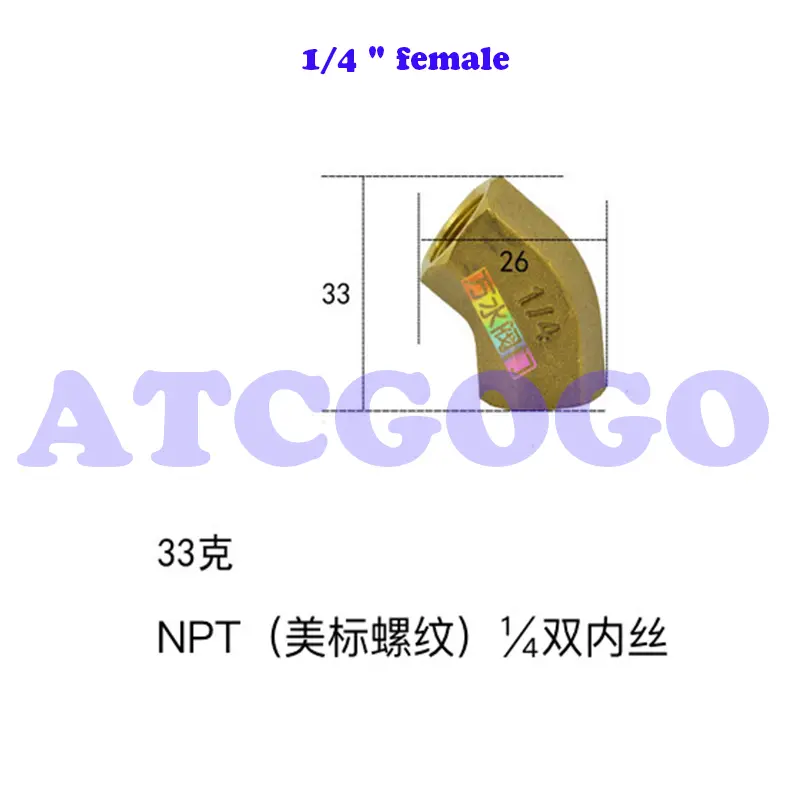 NPT Beauty Standard Thread 1/8 1/4 3/8 45/135 degrees elbow